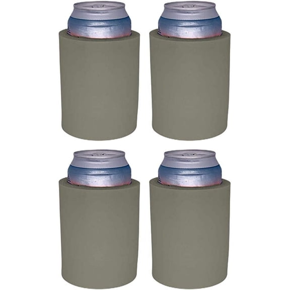 Blank Thick Foam Old School Can Cooler (4 Pack, Gray)