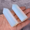 thumbnail image 3 of Angelstones Synthetic Opalite Moonstone Glass Healing Hexagonal Pointed Reiki Chakra Faceted Prism Wand Carved Figurine Home Decor, 3 of 3