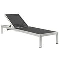 thumbnail image 3 of Modway Shore Chaise Outdoor Patio Aluminum Set of 4 in Silver Black, 3 of 5