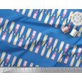 thumbnail image 2 of Soimoi Blue Georgette Viscose Fabric Bottle Bar Print Fabric by the Yard 44 Inch Wide, 2 of 3