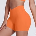 thumbnail image 2 of vigerkar Crossover Biker Shorts for Women, No Front Seam V High Waist Yoga Workout Gym Shorts with Tummy Control Orange, M, 2 of 3