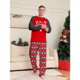 thumbnail image 5 of Matching Family Pajamas Sets Christmas PJ's Letter Plaid Printed Long Sleeve Tee and Bottom Loungewear or One-Piece Jumpsuit, 5 of 9