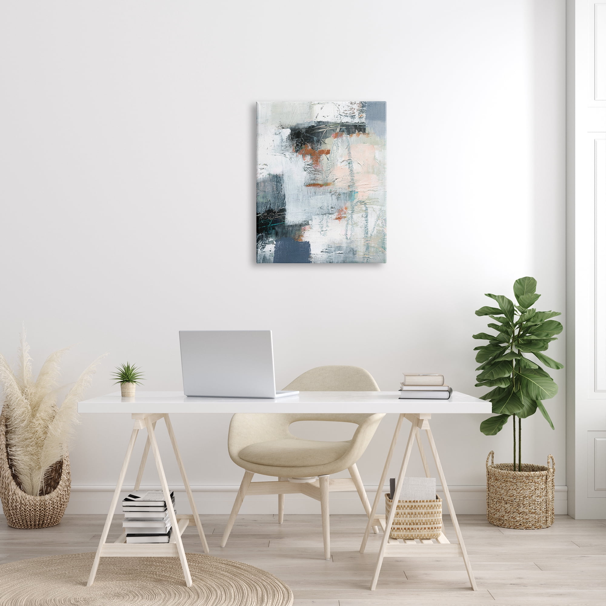 Stupell Industries Dynamic Fort Architecture Abstraction Dense Layered Shapes Abstract Painting Gallery Wrapped Canvas Print Wall Art, 24 x 30