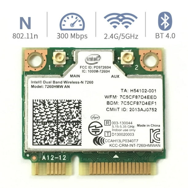 Intel Dual Band Wireless N 7260 7260hmw An 802 11a G N Wifi Bluetooth 4 0 Card Walmart Com Walmart Com