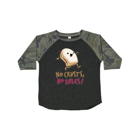 

Inktastic No Crusts No Rules- Silly PB&J Sandwich on the Loose Gift Toddler Boy or Toddler Girl T-Shirt