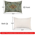 thumbnail image 6 of Boho Pillow Covers 12x20 Inch, Persian Carpet Green Vintage Throw Pillow Cover Antique Ethnic Decorative Green Pillow Cases Home Decor Linen Pillowcase, 6 of 6