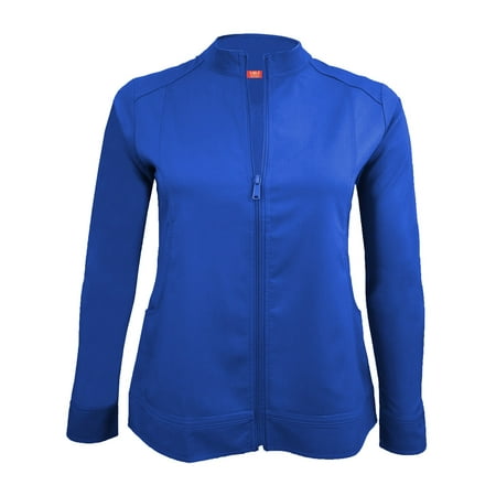 

M&M SCRUBS Women s Ultra Soft Front Zip Warm-Up Scrub Jacket 5200 (True Royal Blue X-Large)
