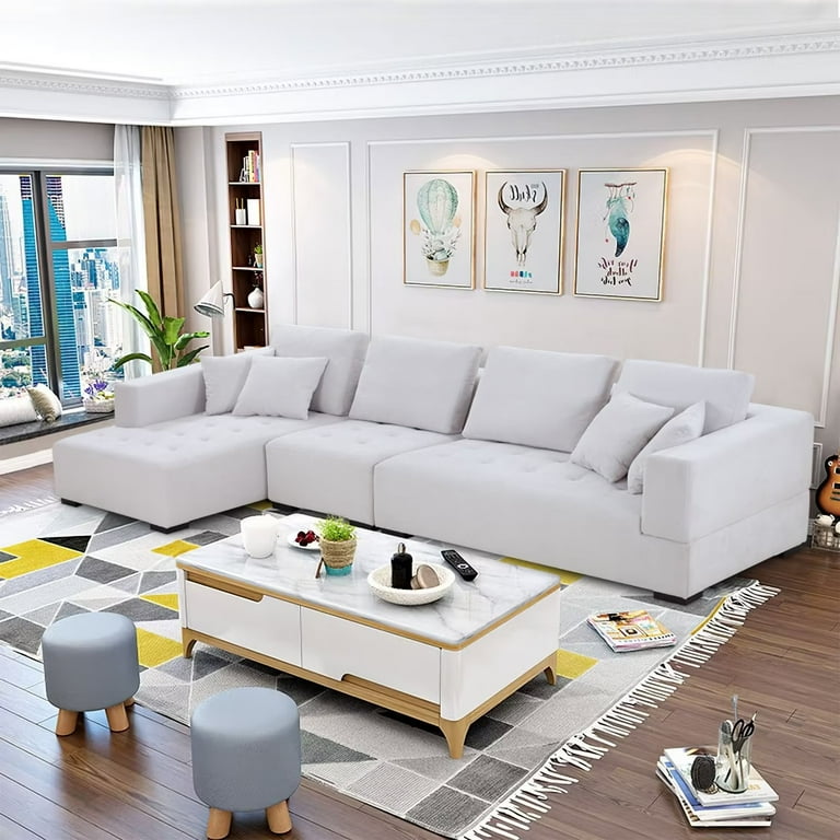 Overstuffed l shaped sectional deals
