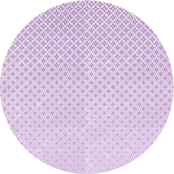 Ahgly Company Indoor Round Patterned Bright Lilac Purple Area Rugs, 7' Round