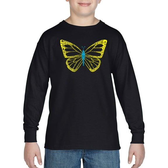 Boy's Word Art Long Sleeve - Butterfly