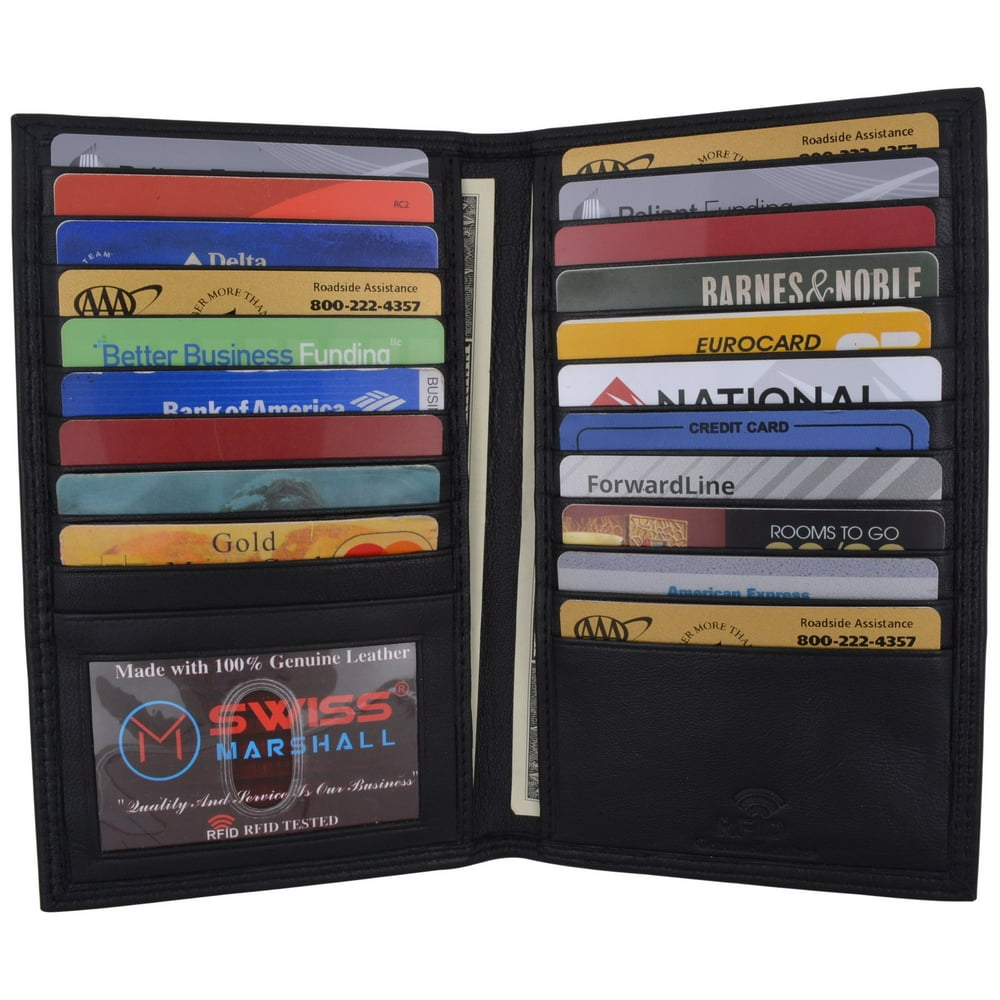 Swiss Marshall Swiss Marshall RFID Blocking Bifold Leather Wallet For Men & Women Genuine