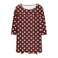 thumbnail image 6 of successthop Plus Size Blouses for Women 3/4 Sleeve Tunic Top Crewneck Curved Hem Shirt Polka Dots Shirts Loungewear, 6 of 6