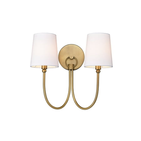 

CFC Lighting Traditional Rustic 2-Light Sconce in Aged Brass With Shade