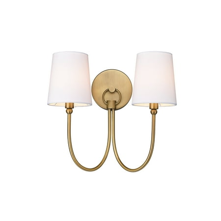 

CFC Lighting Traditional Rustic 2-Light Sconce in Aged Brass With Shade