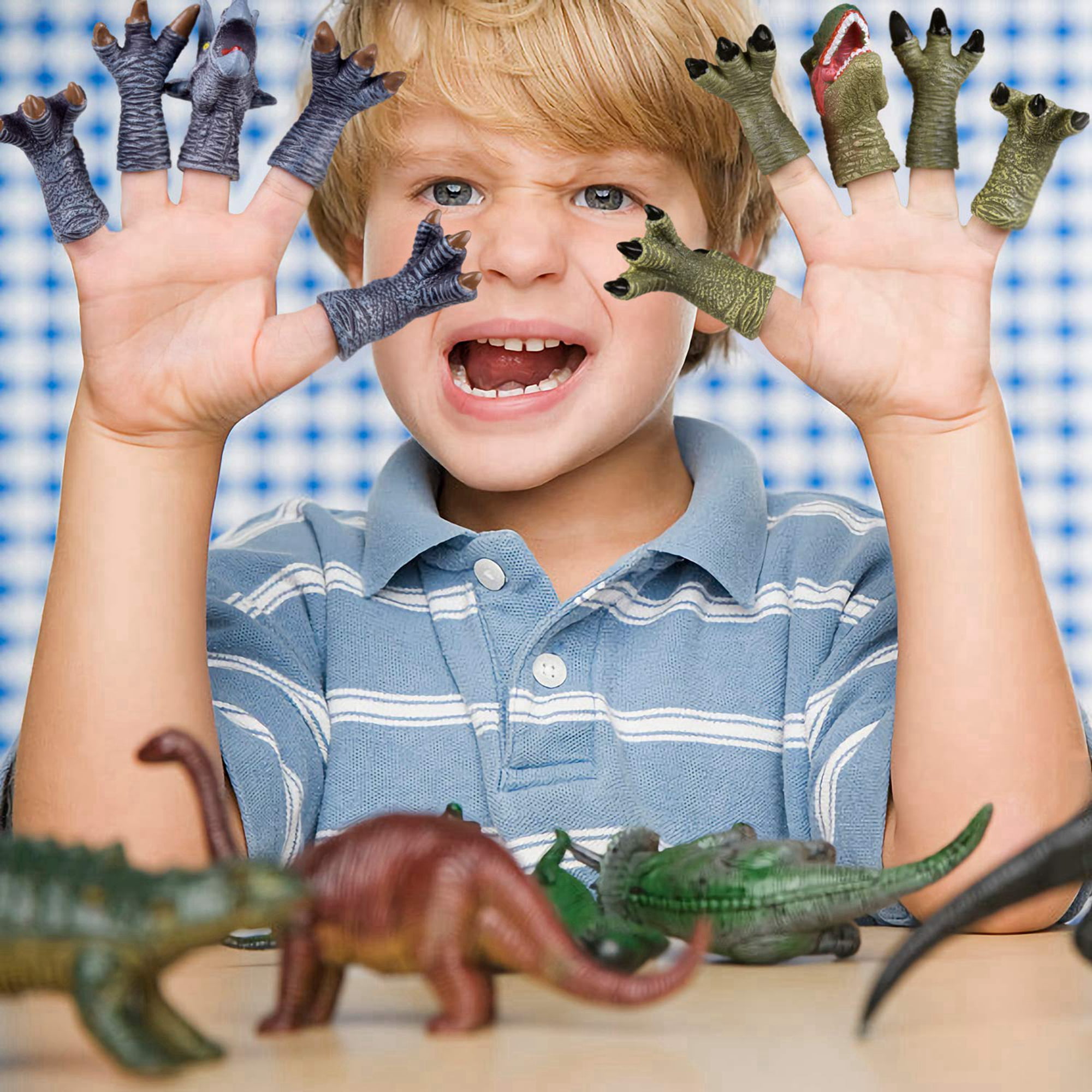 TA BEST Dinosaur Hand Puppets 9 Plush Animal Toys for Imaginative Pretend Play Stocking Storytelling Green