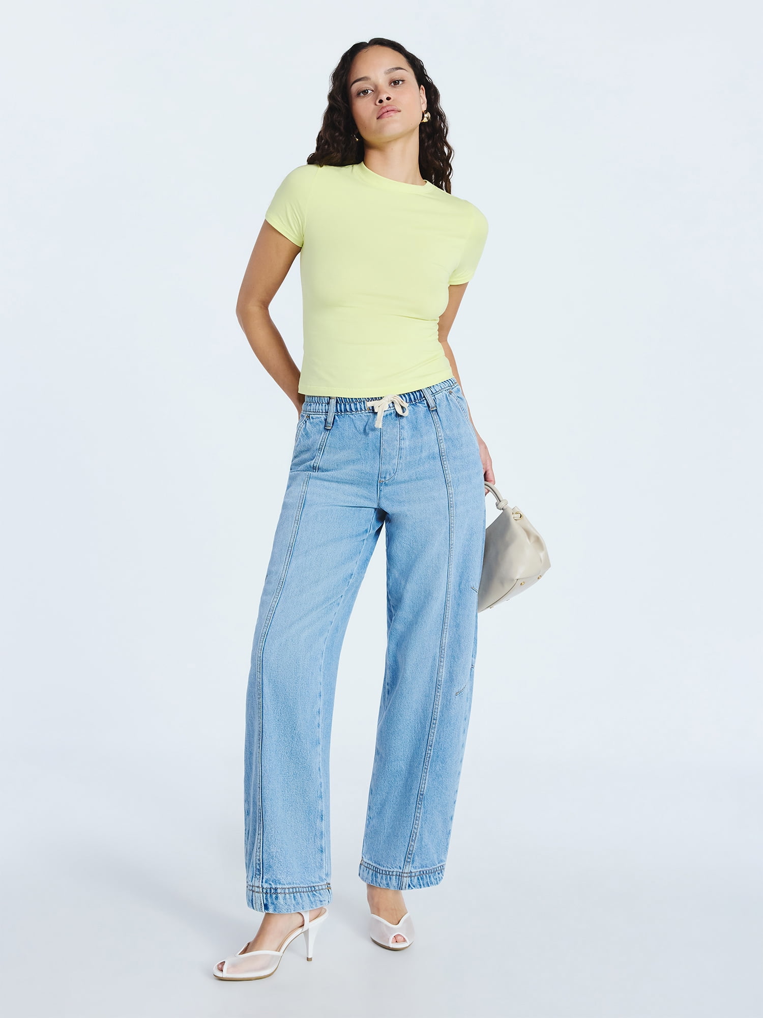 Scoop Women's Pull-On Cropped Barrel Pants, Sizes XS-XXL