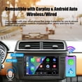 thumbnail image 2 of Zeminba Estéreo de coche de doble DIN de 7 pulgadas para Carplay inalámbrico y Android Auto con control de voz, radio de coche con pantalla táctil HD Bluetooth5.2, AM/FM/Mirror Link/cámara de respaldo, 2 of 5