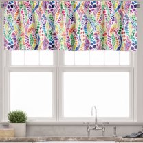 Ambesonne Geometric Valance Pack of 2, Vivid Mosaic, 54"X18", Multicolor