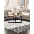thumbnail image 4 of Unique Loom Tribal Trellis Collection Area Rug - Alami (9' x 12' Rectangle Ivory and Gray/Black), 4 of 11