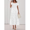 thumbnail image 3 of PRETTYGARDEN Women's Summer Boho Maxi Dresses Floral Short Sleeve Square Neck Smocked Flowy Long Dress Vacation Outfits, 3 of 10