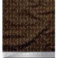 thumbnail image 1 of Soimoi Brown Viscose Chiffon Fabric Leaves Leaves Print Fabric by the Yard 42 Inch Wide, 1 of 3