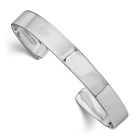 Sterling Silver 6.5in Rhodium-plated Just Like Mommy Polished Cuff Child's Bangle Bracelet