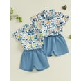 thumbnail image 3 of Kids Little Boys Shorts Clothing Set, 3 4 5 6 7 Years Short Sleeve Bow Tie Dinosaur Print Shirt with Shorts Toddler Set Summer Outfit, 3 of 9