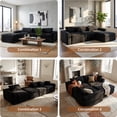 thumbnail image 6 of CARZZI 108'' Modular Sectional L-Shaped with Chair,Deep Seat Boneless Corner Couch for Living Room,Plush Corduroy Couch with Detachable Sofa Set,No Assembly(Left Facing Chaise，Black), 6 of 7
