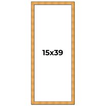 15x39 Frame Gold Rustic Solid Wood Picture Frame | 1.25 Inch Wide Moulding | Rustique Gold