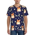 thumbnail image 4 of Haiem Hip Hop Hipster Baseball Jersey Button Down Shirts Sports Uniforms Men Women Jersey(Corgi Lying With Moons And Stars,XX-Large), 4 of 9