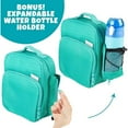 thumbnail image 3 of Bentology Insulated Lunch Box w Snack Pocket and Water Bottle Holder - Boys Girls and Kids Lunch Box Tote Keeps Food Hotter or Colder Longer Turquoise, 3 of 6