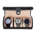 thumbnail image 2 of Watch Box Organizer for Mens Watch Case Travel Roll Portable 3 Watch Display Storage with Velvet Sections To Holder Large Watch, 2 of 8