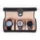 thumbnail image 2 of Caja organizadora de reloj para hombre, rollo de viaje, almacenamiento portátil de 3 exhibidores de relojes con secciones de terciopelo para soporte de reloj grande, 2 of 8