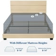 thumbnail image 6 of Allewie Queen Size Platform Bed Frame with Fabric Headboard/Fully Upholstered Mattress Foundation, No Box Spring Needed, Beige, 6 of 10