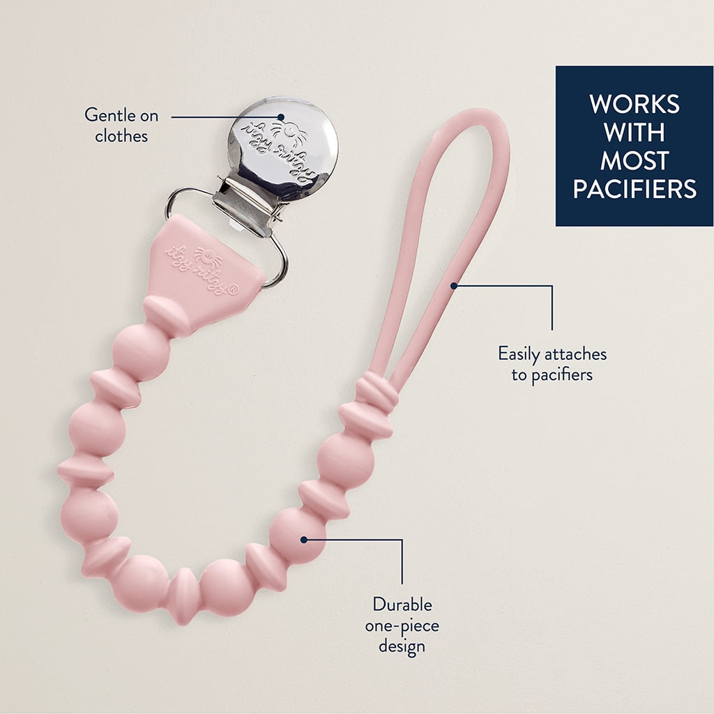 Itzy Paci Strap™ Beaded Pacifier Clip Pink