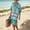 *Mint Green, variant on U Women's Linen Blend Striped Print V Neck 3/4 Sleeve Dress ,Loose Fit Casual Vacation Maxi Dress Mint Green,Womens Plus M