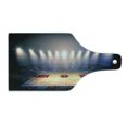 thumbnail image 2 of Basketball Cutting Board, Crowded Basketball Arena Just Before Game Starts Tournament Theme, Decorative Tempered Glass Cutting and Serving Board, Wine Bottle Shape, Beige Navy Brown, by Ambesonne, 2 of 5