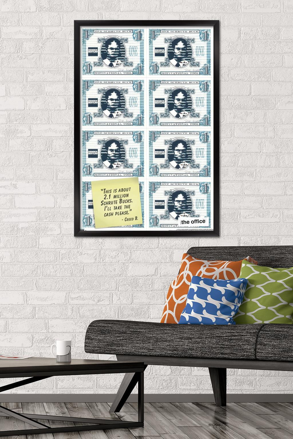 The Office - Dwight Shrute - Schrute Buck Wall Poster, 22.375" x 34", Framed