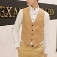 thumbnail image 6 of CENL Men's Formal Business Casual Dress Vest Suit Slim Fit Tuxedo Waistcoat Coat, 6 of 9