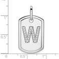 thumbnail image 4 of 14K White Gold Diamond Initial W Dog Tag Charm (Width 17.76) - Jbsp, 4 of 5