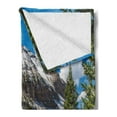 thumbnail image 2 of Mt Rainier Soft Flannel Fleece Throw Blanket, Scenic Photo Picturesque Forest Trees Snowy Mountain and Open Sky, Cozy Plush for Indoor and Outdoor Use, 60" x 80", Multicolor, by Ambesonne, 2 of 5