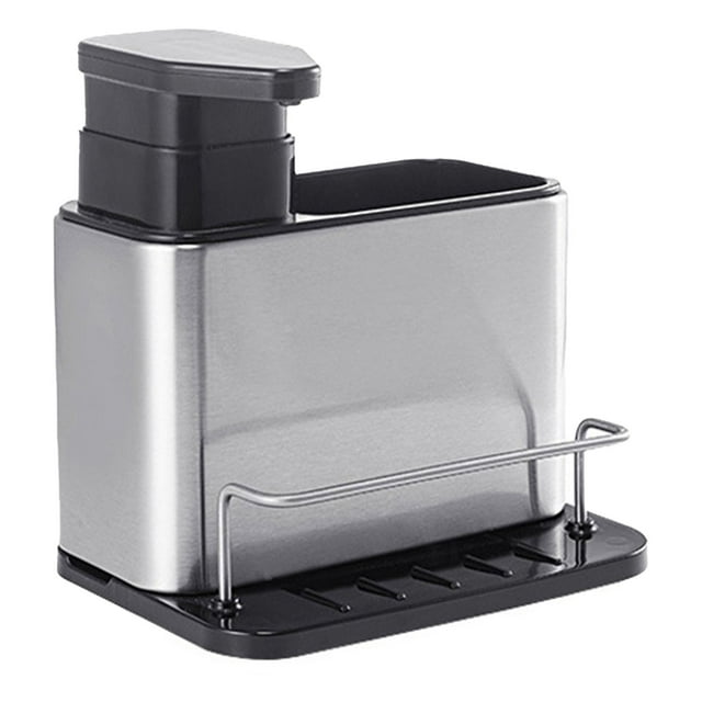 Organizador de vajilla 3 en 1, multifuncional, negro, desmontable, para utensilios de cocina.