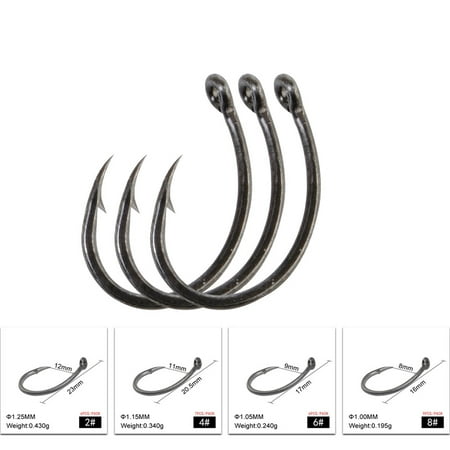 Tongliya 1 pack of stainless steel carp hook fishing arc tube with