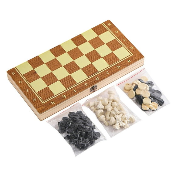 Juego De Ajedrez De Madera Plegable, Ajedrez, Damas, Backgammon Para Principiantes Y Profesionales