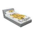 thumbnail image 3 of Ambesonne Saying Fitted Sheet & Pillow Sham Set, Birds and a Cup of Coffee, Full, Mustard Coconut, 3 of 3