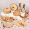 thumbnail image 2 of Natural Wood Fruits And Vegetables Cook Play House Simulation Color Toy Preschool Toy Kitchenware Cognitive Wooden Toy Kids Gift, 2 of 6