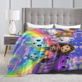 thumbnail image 2 of Manta de cama y sofá de Gabby_Dollhouse, manta de forro polar, ligera, cálida y acogedora, ideal para todas las estaciones, decoración esponjosa para exteriores y el hogar, 101 x 76 cm, 2 of 5