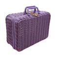 thumbnail image 4 of Maleta tejida, maleta de picnic, contenedor de artículos diversos, caja de regalo portátil, estuche de maquillaje, estuche de almacenamiento tejido a Violeta M, 4 of 8