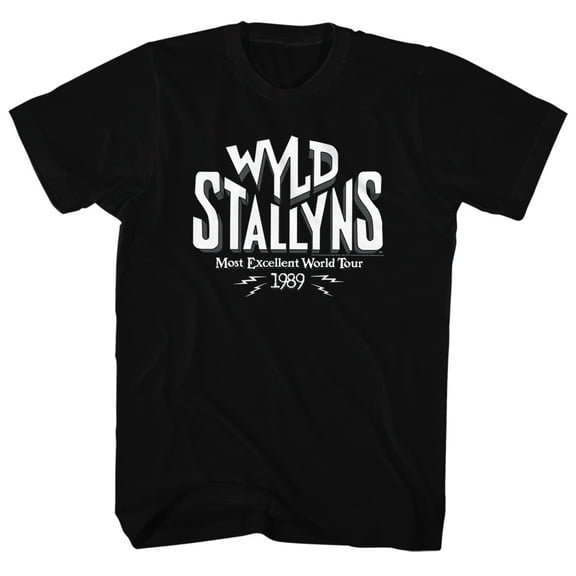 Bill and Ted Wyld Stallyns 1989 Black Adult T-Shirt