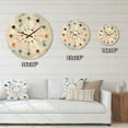 thumbnail image 4 of Designart 'Retro Abstract Poppies I' Mid-Century Modern Wood Wall Clock, 4 of 5